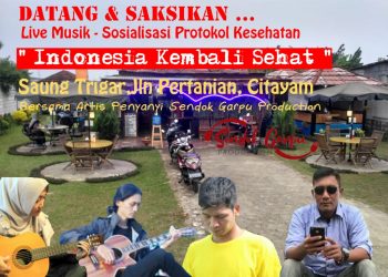 Program Talkshow & Live Musik Cara Sosialisasi PROKES – ” Indonesia Kembali Sehat ” berlangsung di Saung Trigar Depok.