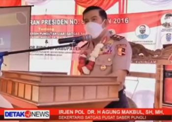 Sekretaris Satgas Pusat Saber Pungli, Irjenpol Dr. H. Agung Makbul, SH, MH. Sosialisasi Perpres No. 87 tahun 2016 tentang Saber Pungli