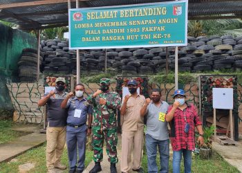 HUT TNI Ke-76 Tahun, Kodim 1803/Fakfak Dengan Perbakin Gelar Lomba Menembak