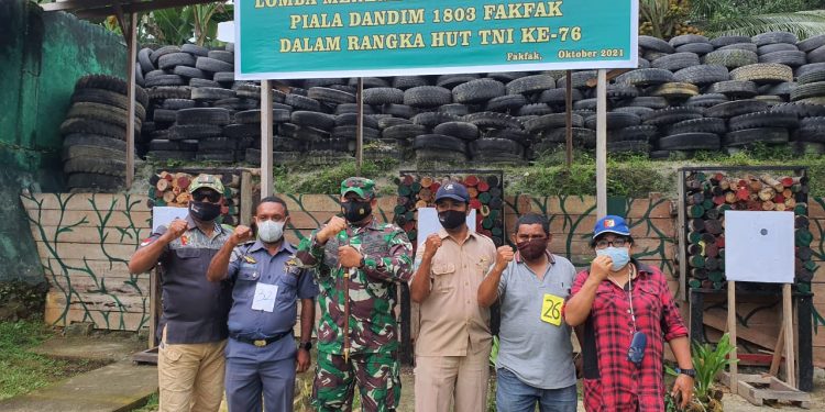 HUT TNI Ke-76 Tahun, Kodim 1803/Fakfak Dengan Perbakin Gelar Lomba Menembak
