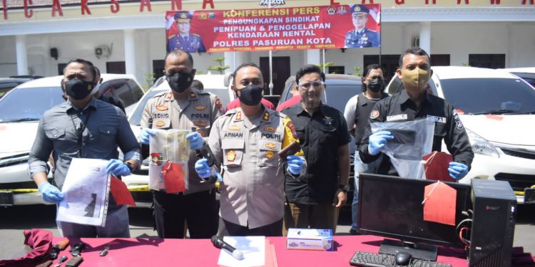 Pelaku Sindikat Penipuan dan Pengelapan Kendaraan Rental di Ciduk Jajaran Polres Kota Pasuruan