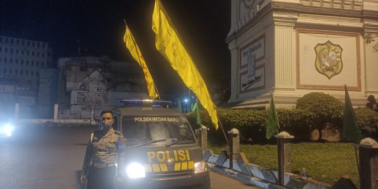 Antisipasi Tindak Kejahatan Jalanan di Malam Hari, Personil Polsek Medan Baru Patroli Blue Light