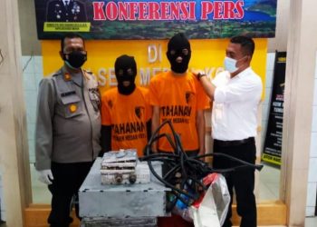 Diduga Dua Orang Pelaku Pencurian Kabel Tower Diamankan Unit Reskrim Polsek Medan Kota. 
