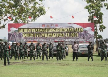 Korem 071/Wijayakusuma Gelar Latihan Penanggulangan Bencana Alam