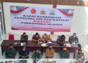 Danlanud MUS Ikuti Rakor Penanganan Covid-19, di Pimpin  Langsung Panglima TNI dan Kapolri.