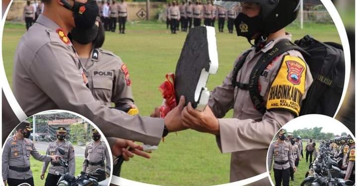 Kapolres Sragen Pimpin Apel Penyerahan Ranmor Dinas  pada Bhabinkamtibmas Polres Sragen