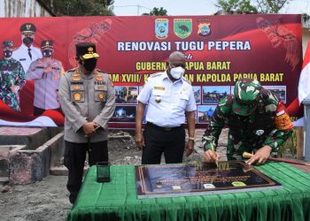 Sambut Hari Pahlawan 2021, Kodam Kasuari Laksanakan Pemugaran Tugu Perpera
