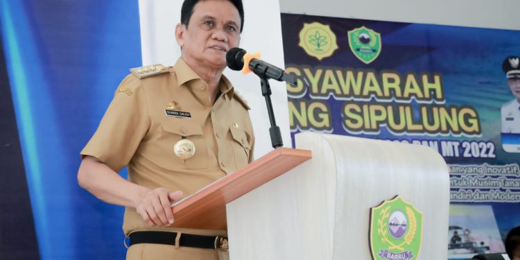 Bupati Gelar Acara Tudang Sipulung Musyawarah Tingkat Kabupaten Musim Tanam 2021/2022 & Musim Tanam 2022 di MPP Kantor Bupati Barru