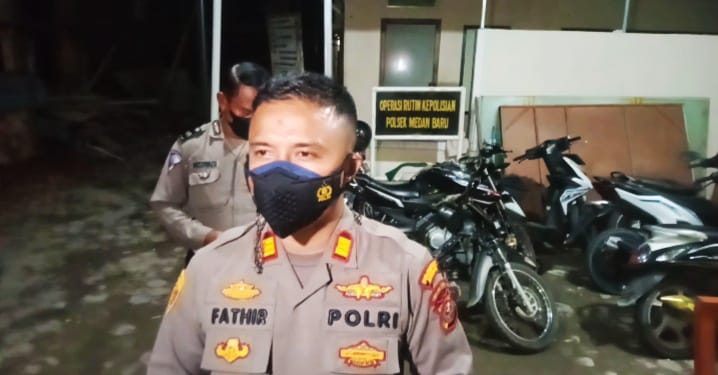 Polsek Medan Baru Amankan 11 Remaja yang Saling Lempar di Jl. Dr Mansyur.
