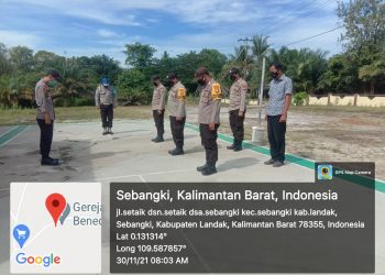 Pesan Kapolsek saat Apel Pagi,  agar Anggotanya Tetap Waspada dengan Virus Corona