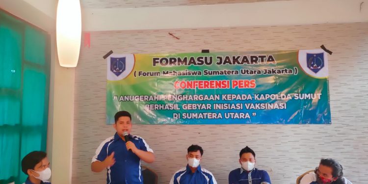 FORMASU JAKARTA Anugerahi Penghargaan Pada Kapolda Sumut Berhasil Gebyar Inisiasi Vaksinasi di Sumut