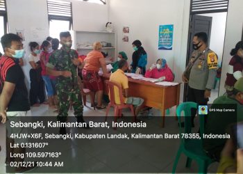 Polsek Sebangki Pantau Pelaksanaan Gebyar Vaksinasi Covid19 Bagi Masyarakat