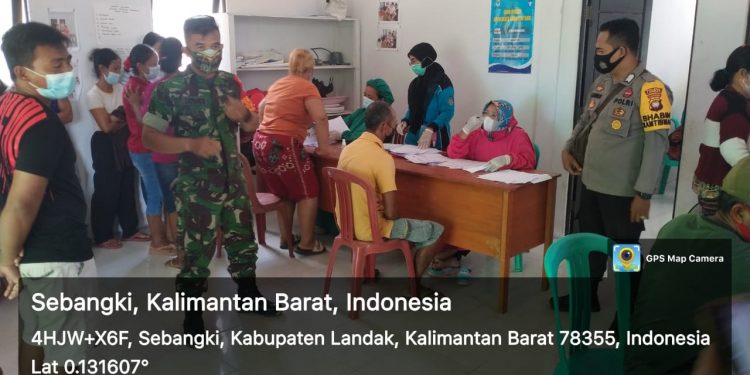 Polsek Sebangki Pantau Pelaksanaan Gebyar Vaksinasi Covid19 Bagi Masyarakat