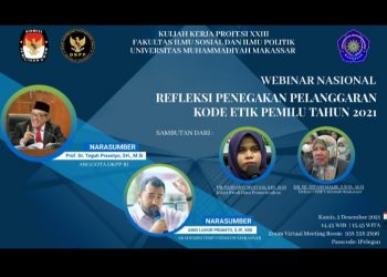 Webinar Nasional, Mahasiswa Unismuh Makassar, Bahas Kode Etik Penyelenggaraan Pemilu.