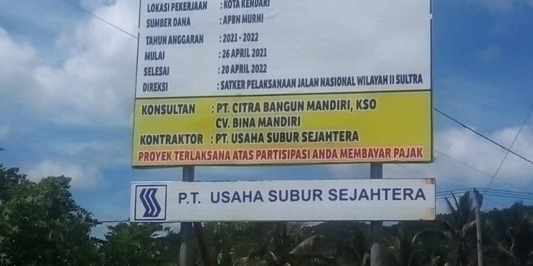 Proyek Jalan Lingkar Kota Kendari Diduga Langgar Undang – Undang, LSM SMS Bakal Surati Menteri PUPR