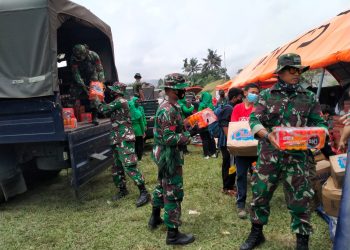 Personel Gabungan Lanud ABD Saleh Tiba Dilokasi Pengungsian