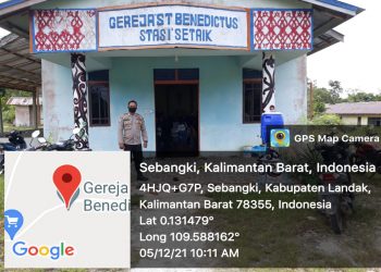 SIGAP,!! Polisi Jaga Umat Nasrani Ibadah di Gereja di Kec. Sebangki