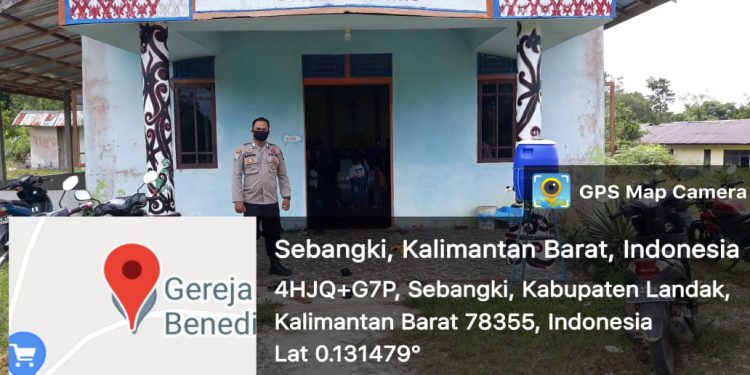 SIGAP,!! Polisi Jaga Umat Nasrani Ibadah di Gereja di Kec. Sebangki