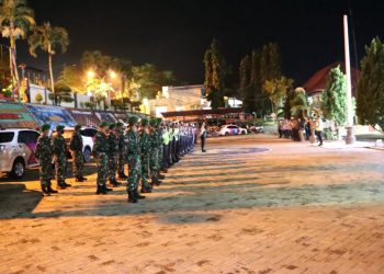 Jelang Natal dan Tahun Baru PPKM III, Polres Tanggamus gelar Patroli Skala Besar Bersama TNI & OPD Pemkab