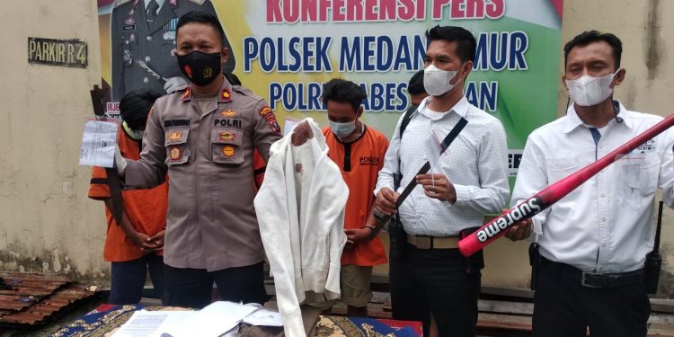 Diciduk 4 Anggota Geng Motor, 2 Orang Pelaku Dihadiahi Timah Panas oleh Petugas Polsek Medan Timur