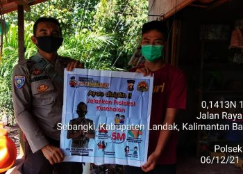 Masyarakat Sebangki di Minta Disiplin untuk tetap  Memakai Masker