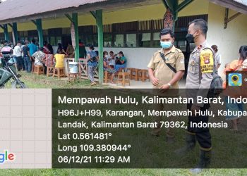Kapolsek Hadiri kegiatan Vaksinasi Covid-19 di Desa Ansolok.