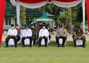 Sinergi Polri Dengan Instansi Dalam Rangka Memberikan Rasa Aman Dan Nyaman Pada Perayaan Natal 2021 Dan Tahun Baru 2022 Polres Simalungun Apel Gelar Pasukan Ops Lilin 2021
