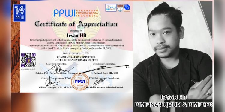 Pimpinan Umum Yang Sekaligus Pimpinan Redaksi Satyabhayangkara Kembali Diganjar Penghargaan