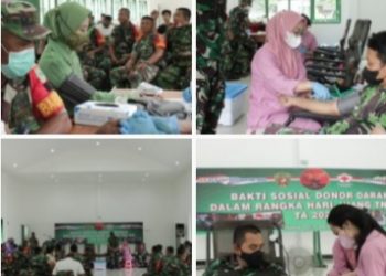 Jelang Hari Juang Kartika, Kodim 1801/Manokwari Gelar Aksi Bakti Sosial Donor Darah