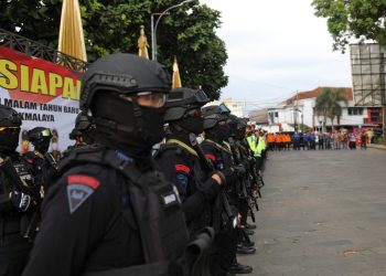 Apel Kesiapan Pengamanan Malam Tahun Baru 2022 Tingkat Kota Tasikmalaya dan Pemusnahan Barang Bukti