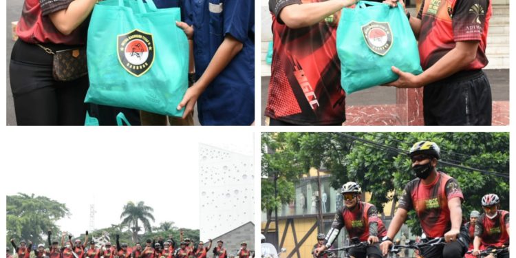 Perwira Kogartap II/Bandung bersepeda keliling Kota Bandung bersama anggota Kogartap II/Bandung, Masyarakat dan Mitra Kogartap II/Bandung,