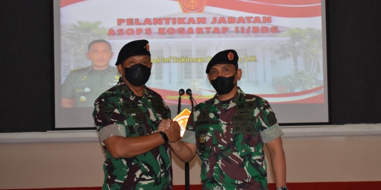 KASKOGARTAP II/Bandung Melantik Jabatan ASOPS (Asisten Operasi) KOGARTAP II/Bandung