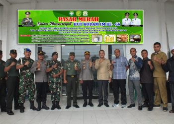 Peringati HUT Kodam IM ke-66, Kodim 0117 Aceh Tamiang Gelar Pasar Murah
