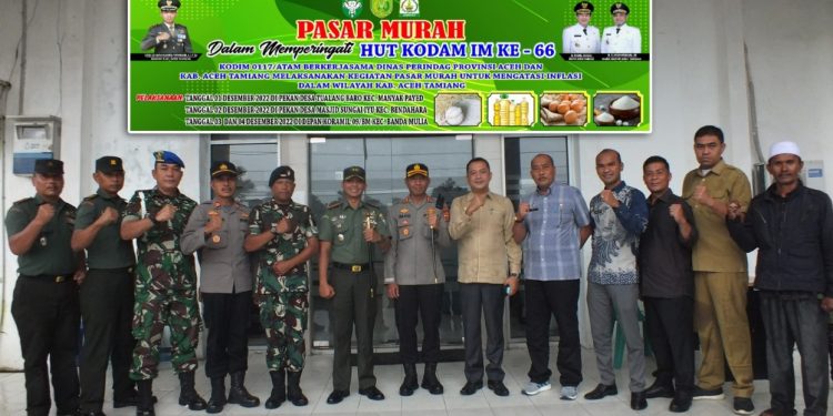Peringati HUT Kodam IM ke-66, Kodim 0117 Aceh Tamiang Gelar Pasar Murah