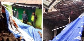 Longsor TPT Salahsatu Rumah Tokoh Warga Ciburial Kav, Desa Margajaya. Pemdes Margajaya dan BPBD Tinjau Langsung Lokasi Kejadian