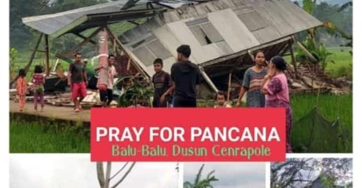 Bupati Barru Kunjungi Langsung Lokasi Kejadiam Bencana Angin Puting Beliung di Desa Pancana