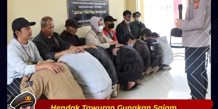 Hendak Tawuran Gunakan Sajam dan Air Softgun, Sepuluh Pelajar Diamankan Polresta Bandung