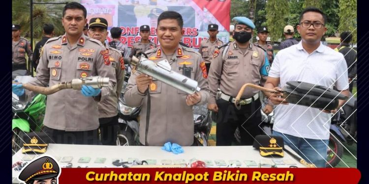 30 Unit Sepeda Motor Berknalpot brong atau Bising ( tidak sesuai standar SNI), Diamankan Polres Sukabumi di Wilayah Pelabuhanratu, Kab. Sukabumi