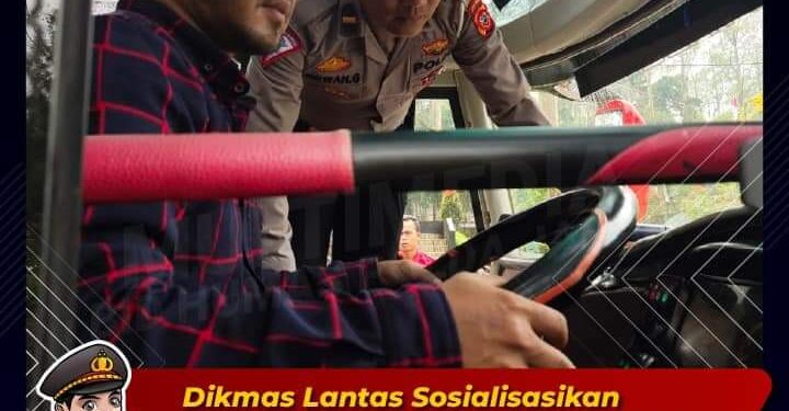 Dikmas Lantas Sosialisasikan dan Himbau Sopir Bus P