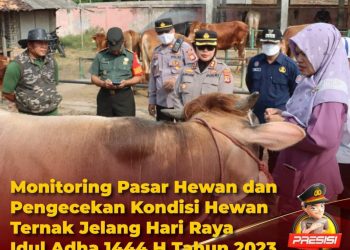 Monitoring Pasar Hewan Dan Pengecekan Kondisi Ternak Dilakukan Polres Subang Menjelang Hari Raya Idul Adha 1444 H Tahun 2023
