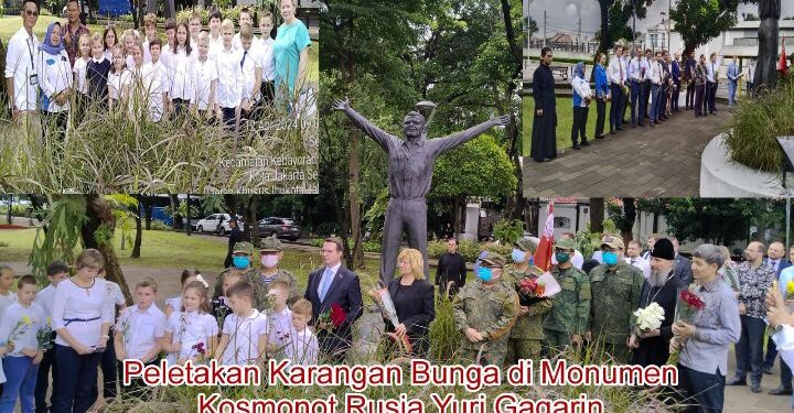 Dihadiri PPWI dan Perwakilan Kedubes, Peletakan Bunga di Monumen Gagarin Berlangsung Hikmad