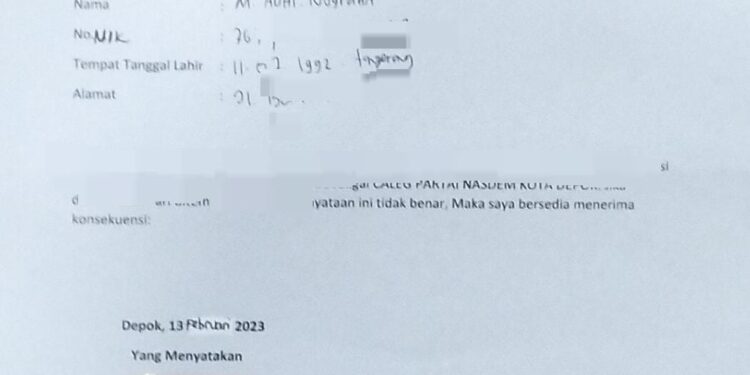 Ketua dan LO NasDem Depok Ambil Sikap Atas Pencemaran