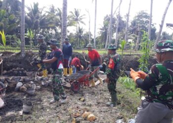 Memasuki hari Ke -18, Korem 162/WB Kodam IX/Udayana  Laksanakan Kegiatan TMMD di Desa Kesik dan Desa Loyok Kecamatan Masbagik dan Sikur, Kabupaten Lombok Timur