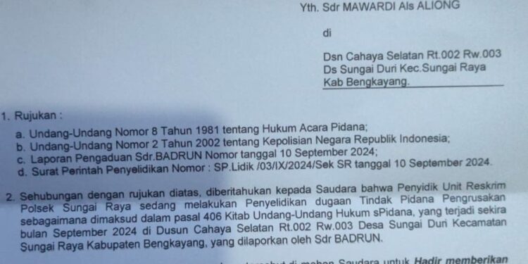 Polsek Sungai Duri Diduga Melakukan Panggilan Tak Berdasar