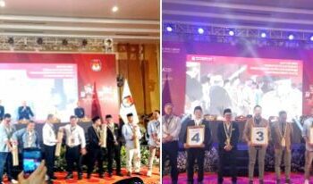 KPU KBB Menggelar Pengundian No Urut dan Deklarasi Damai dalam Pemilihan Bupati dan Wakil Bupati KBB di Hotel Novena Lembang.