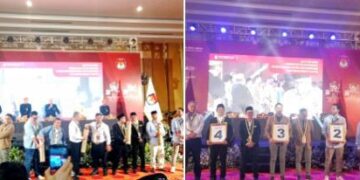 KPU KBB Menggelar Pengundian No Urut dan Deklarasi Damai dalam Pemilihan Bupati dan Wakil Bupati KBB di Hotel Novena Lembang.