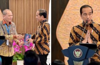 Presiden Jokowi Berikan Sambutan di acara Kompas100 CEO Forum 2024  di Istana Garuda, Ibu Kota Nusantara (IKN)