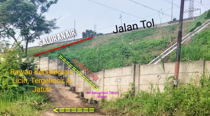 PARAH..!!Jalan Lintas Warga antar Kampung Rawan Kecelakaan Dampak Drainase Tol Jasamarga hingga Pohon Tumbang