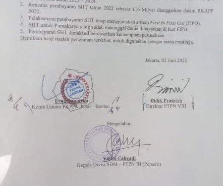 Ex Pensiunan PTPN NUSANTARA VIII Bandung Tagih Janji dan Komitmen PTPN