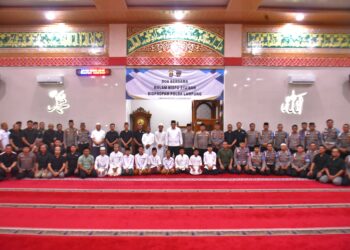 Bid Propam Polda Lampung Gelar Doa Bersama Malam Nisfu Sya’ban di Masjid Al-Ikhlas